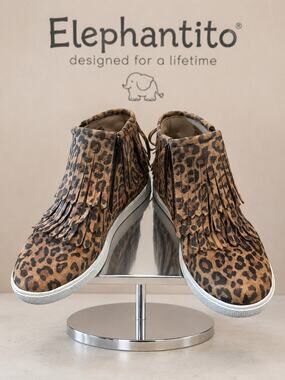 Elephantito Leopard Fringe High Top Sneakers EU 37 US Women’s 6